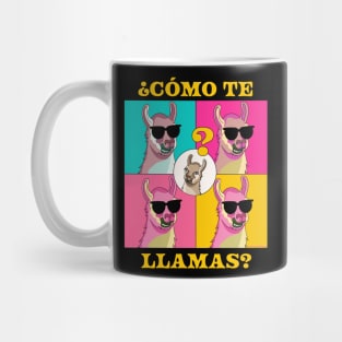 Como Te Llamas, Llama Funny Spanish Teacher Spanish Student Mug